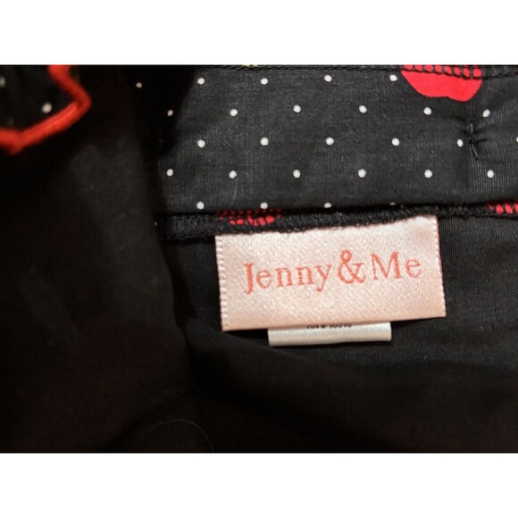 Jenny & Me Girls Black Cotton Cherry Print Dress Flutter Sleeve Ruffles Size 6 - Picture 2 of 6